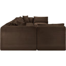 Meridian Shaggy Brown Corduroy Performance Fabric Modular Sectional IMAGE 4