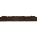 Meridian Shaggy Brown Corduroy Performance Fabric Modular Sectional IMAGE 5