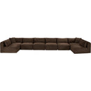 Meridian Shaggy Brown Corduroy Performance Fabric Modular Sectional IMAGE 6