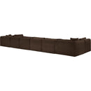Meridian Shaggy Brown Corduroy Performance Fabric Modular Sectional IMAGE 7