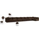 Meridian Shaggy Brown Corduroy Performance Fabric Modular Sectional IMAGE 14