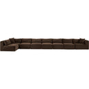 Meridian Shaggy Brown Corduroy Performance Fabric Modular Sectional IMAGE 3