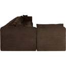 Meridian Shaggy Brown Corduroy Performance Fabric Modular Sectional IMAGE 4