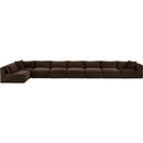 Meridian Shaggy Brown Corduroy Performance Fabric Modular Sectional IMAGE 6