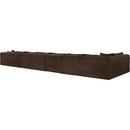 Meridian Shaggy Brown Corduroy Performance Fabric Modular Sectional IMAGE 7