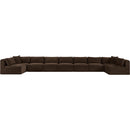 Meridian Shaggy Brown Corduroy Performance Fabric Modular Sectional IMAGE 3