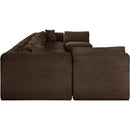 Meridian Shaggy Brown Corduroy Performance Fabric Modular Sectional IMAGE 4