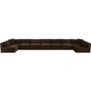 Meridian Shaggy Brown Corduroy Performance Fabric Modular Sectional IMAGE 6