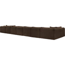 Meridian Shaggy Brown Corduroy Performance Fabric Modular Sectional IMAGE 7