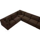 Meridian Shaggy Brown Corduroy Performance Fabric Modular Sectional IMAGE 10