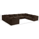 Meridian Shaggy Brown Corduroy Performance Fabric Modular Sectional IMAGE 12