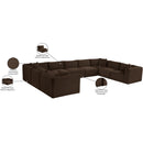 Meridian Shaggy Brown Corduroy Performance Fabric Modular Sectional IMAGE 13