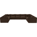 Meridian Shaggy Brown Corduroy Performance Fabric Modular Sectional IMAGE 3