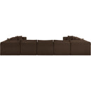 Meridian Shaggy Brown Corduroy Performance Fabric Modular Sectional IMAGE 4