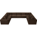 Meridian Shaggy Brown Corduroy Performance Fabric Modular Sectional IMAGE 5