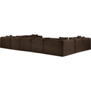 Meridian Shaggy Brown Corduroy Performance Fabric Modular Sectional IMAGE 6