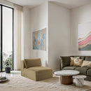 Meridian Shaggy Camel Corduroy Performance Fabric Armless Chair IMAGE 2