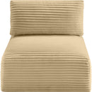 Meridian Shaggy Camel Corduroy Performance Fabric Armless Chair IMAGE 6