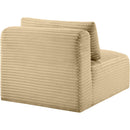 Meridian Shaggy Camel Corduroy Performance Fabric Armless Chair IMAGE 7