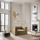 Meridian Shaggy Camel Corduroy Performance Fabric Arm Chair IMAGE 2