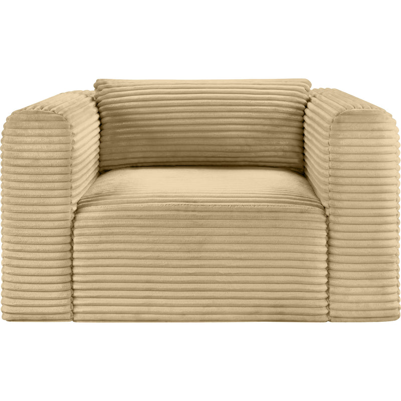 Meridian Shaggy Camel Corduroy Performance Fabric Arm Chair IMAGE 3