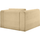 Meridian Shaggy Camel Corduroy Performance Fabric Arm Chair IMAGE 7