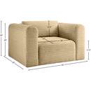 Meridian Shaggy Camel Corduroy Performance Fabric Arm Chair IMAGE 9