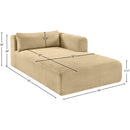 Meridian Shaggy Camel Corduroy Performance Fabric Chaise IMAGE 11