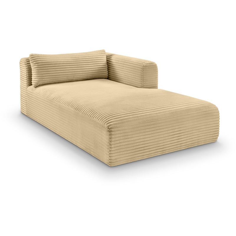 Meridian Shaggy Camel Corduroy Performance Fabric Chaise IMAGE 1