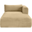 Meridian Shaggy Camel Corduroy Performance Fabric Chaise IMAGE 3