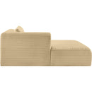 Meridian Shaggy Camel Corduroy Performance Fabric Chaise IMAGE 5