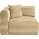 Meridian Shaggy Camel Corduroy Performance Fabric Corner Chair IMAGE 3