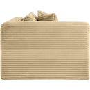 Meridian Shaggy Camel Corduroy Performance Fabric Corner Chair IMAGE 5