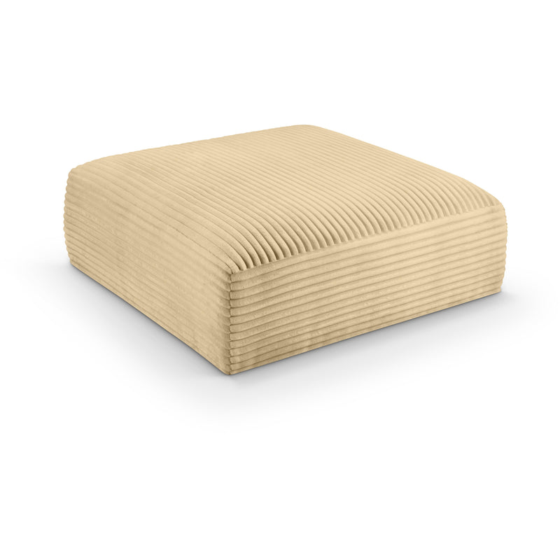 Meridian Shaggy Camel Corduroy Performance Fabric Ottoman IMAGE 1
