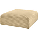 Meridian Shaggy Camel Corduroy Performance Fabric Ottoman IMAGE 4