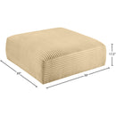 Meridian Shaggy Camel Corduroy Performance Fabric Ottoman IMAGE 7