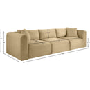 Meridian Shaggy Camel Corduroy Performance Fabric Modular Sofa IMAGE 11