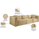 Meridian Shaggy Camel Corduroy Performance Fabric Modular Sofa IMAGE 12