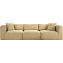 Meridian Shaggy Camel Corduroy Performance Fabric Modular Sofa IMAGE 3