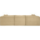 Meridian Shaggy Camel Corduroy Performance Fabric Modular Sofa IMAGE 5