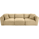 Meridian Shaggy Camel Corduroy Performance Fabric Modular Sofa IMAGE 6