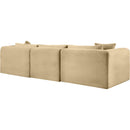 Meridian Shaggy Camel Corduroy Performance Fabric Modular Sofa IMAGE 7