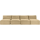 Meridian Shaggy Camel Corduroy Performance Fabric Modular Sofa IMAGE 3