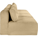 Meridian Shaggy Camel Corduroy Performance Fabric Modular Sofa IMAGE 4