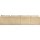 Meridian Shaggy Camel Corduroy Performance Fabric Modular Sofa IMAGE 5
