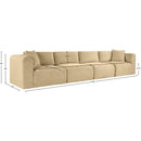 Meridian Shaggy Camel Corduroy Performance Fabric Modular Sofa IMAGE 11
