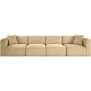 Meridian Shaggy Camel Corduroy Performance Fabric Modular Sofa IMAGE 3