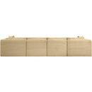 Meridian Shaggy Camel Corduroy Performance Fabric Modular Sofa IMAGE 5