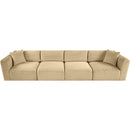 Meridian Shaggy Camel Corduroy Performance Fabric Modular Sofa IMAGE 6
