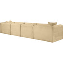 Meridian Shaggy Camel Corduroy Performance Fabric Modular Sofa IMAGE 7
